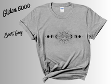 Load image into Gallery viewer, Celestial T-Shirt | Sun Moon Stars Shirt | Boho Celestial Tee | Mystical Graphic Shirt | Astrology Inspired Tee | Cosmic Gift
