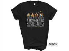 Load image into Gallery viewer, Rejoice In The Birth Of A Brown Skinned Middle Eastern T-Shirt, Christmas t-shirts, Family t-shirts.
