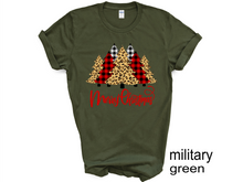 Load image into Gallery viewer, Christmas Tree T-shirt, Leopard Christmas Tree T-shirt,Cheetah Trees T-shirt, Buffalo Plaid T-shirt
