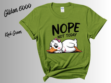 Load image into Gallery viewer, Nope Not Today Goose Shirt | Funny Goose Tee | Silly Animal Graphic Shirt | Introvert Mood T-Shirt | | Funny Meme Bird Gift

