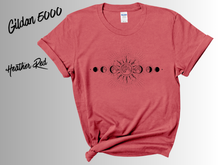 Load image into Gallery viewer, Celestial T-Shirt | Sun Moon Stars Shirt | Boho Celestial Tee | Mystical Graphic Shirt | Astrology Inspired Tee | Cosmic Gift
