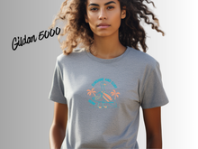 Load image into Gallery viewer, Sunshine and Surf Goose Shirt | Funny Beach Goose Tee | Summer Vacation Shirt | Coastal Goose Graphic Tee | Cute Surfing Bird Shirt | Beach Lover Gift
