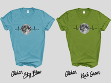 Load image into Gallery viewer, Moon Heartbeat Shirt, Celestial Heartbeat T-Shirt, Moon Lover Tee, Cosmic Graphic Shirt, Astronomy Shirt, Boho Moon Tee, Spiritual Aesthetic Shirt
