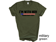 Load image into Gallery viewer, Kamala Harris I’M WITH HER T-shirt, Let&#39;s Finish the Job 2024, Vote Democrat,
