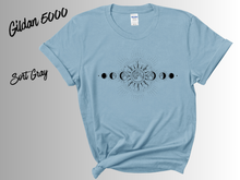 Load image into Gallery viewer, Celestial T-Shirt | Sun Moon Stars Shirt | Boho Celestial Tee | Mystical Graphic Shirt | Astrology Inspired Tee | Cosmic Gift
