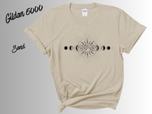Load image into Gallery viewer, Celestial T-Shirt | Sun Moon Stars Shirt | Boho Celestial Tee | Mystical Graphic Shirt | Astrology Inspired Tee | Cosmic Gift
