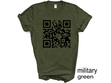 Load image into Gallery viewer, It’s Ok To Say Gay T-shirt QR Code
