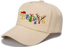 Load image into Gallery viewer, Believe Christmas Hat, Santa Hat, Christmas Hat, Family hat, Hat
