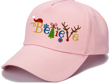 Load image into Gallery viewer, Believe Christmas Hat, Santa Hat, Christmas Hat, Family hat, Hat
