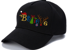 Load image into Gallery viewer, Believe Christmas Hat, Santa Hat, Christmas Hat, Family hat, Hat
