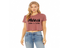 Load image into Gallery viewer, Take a Hike Shirts, Camp Tees, Camping Shirts, Hiking T-ShirtsShirt, Bella + Canvas Women&#39;s Flowy Cropped T-Shirt
