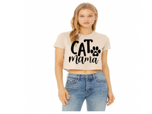 Load image into Gallery viewer, Cat Mama Shirt, Bella + Canvas Women&#39;s Flowy Cropped T-Shirt (Copy)
