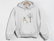 Load image into Gallery viewer, Christmas Snowman Hooded Sweatshirt | Snowman | Funny Snowman | Melting Snowman | Nature Lover | Novelty Apparel | Unisex Hoodie
