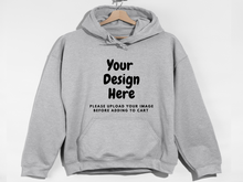 Load image into Gallery viewer, Custom Unisex Hooded Sweatshirt, Scools, Family trip, Business.  Just upload your image.
