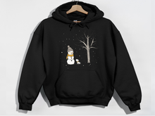 Load image into Gallery viewer, Christmas Snowman Hooded Sweatshirt | Snowman | Funny Snowman | Melting Snowman | Nature Lover | Novelty Apparel | Unisex Hoodie
