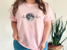 Load image into Gallery viewer, Moon Heartbeat Shirt, Celestial Heartbeat T-Shirt, Moon Lover Tee, Cosmic Graphic Shirt, Astronomy Shirt, Boho Moon Tee, Spiritual Aesthetic Shirt
