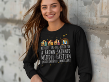 Load image into Gallery viewer, Rejoice In The Birth Of A Brown Skinned Middle Eastern Long Sleeve Shirt, Christmas t-shirts, Family t-shirts
