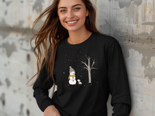 Load image into Gallery viewer, Christmas Snowman Long Sleeve Shirt, Snowman Shirt, Christmas T Shirt, Winter Time Shirt, Christmas Raglan Winter Snowman Shirt Merry Christmas
