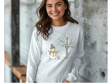 Load image into Gallery viewer, Christmas Snowman Long Sleeve Shirt, Snowman Shirt, Christmas T Shirt, Winter Time Shirt, Christmas Raglan Winter Snowman Shirt Merry Christmas
