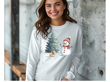 Load image into Gallery viewer, Christmas Snowman Long Sleeve Shirt, Snowman Shirt gift, Christmas T Shirt, Winter Time Shirt, Christmas Raglan Winter Snowman Shirt Merry Christmas (Copy)
