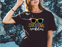 Load image into Gallery viewer, Educational Rock Star T-shirt. Teachers appreciation gifts. Teaching.
