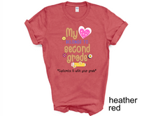 Load image into Gallery viewer, Teacher My Love Belongs to second grade T-Shirt, Gift for Teacher, Funny Teacher Shirt, Friyay Teacher Shirt, Teacher Team Tee
