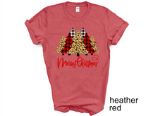 Load image into Gallery viewer, Christmas Tree T-shirt, Leopard Christmas Tree T-shirt,Cheetah Trees T-shirt, Buffalo Plaid T-shirt
