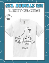 Load image into Gallery viewer, Kids Sea Coloring Shirt, Coloring T-shirt with markers, Kids paint your own shirt
