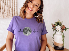 Load image into Gallery viewer, Moon Heartbeat Shirt, Celestial Heartbeat T-Shirt, Moon Lover Tee, Cosmic Graphic Shirt, Astronomy Shirt, Boho Moon Tee, Spiritual Aesthetic Shirt
