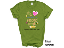 Load image into Gallery viewer, Teacher My Love Belongs to second grade T-Shirt, Gift for Teacher, Funny Teacher Shirt, Friyay Teacher Shirt, Teacher Team Tee
