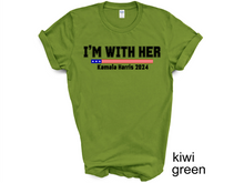 Load image into Gallery viewer, Kamala Harris I’M WITH HER T-shirt, Let&#39;s Finish the Job 2024, Vote Democrat,
