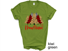 Load image into Gallery viewer, Christmas Tree T-shirt, Leopard Christmas Tree T-shirt,Cheetah Trees T-shirt, Buffalo Plaid T-shirt
