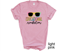 Load image into Gallery viewer, Educational Rock Star T-shirt. Teachers appreciation gifts. Teaching.
