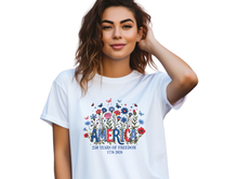 Load image into Gallery viewer, USA 250th Anniversary T-Shirt | America 1776–2026 Patriotic Tee | Fourth of July Shirt | USA Semiquincentennial Celebration Shirt | Independence Day Gift
