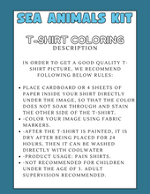 Load image into Gallery viewer, Kids Sea Coloring Shirt, Coloring T-shirt with markers, Kids paint your own shirt
