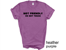 Load image into Gallery viewer, Not Friendly Do Not Touch T-shirt. Adult humor tshirt. Funny tshirt
