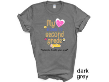 Load image into Gallery viewer, Teacher My Love Belongs to second grade T-Shirt, Gift for Teacher, Funny Teacher Shirt, Friyay Teacher Shirt, Teacher Team Tee
