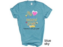 Load image into Gallery viewer, Teacher My Love Belongs to second grade T-Shirt, Gift for Teacher, Funny Teacher Shirt, Friyay Teacher Shirt, Teacher Team Tee
