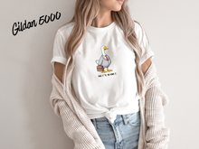 Load image into Gallery viewer, Fake It Till You Honk It Goose Shirt | Funny Goose Tee | Silly Animal Graphic Shirt | Meme Bird T-Shirt | Cute Honk Goose Gift | Funny Retro Goose Tee
