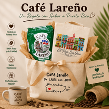 Load image into Gallery viewer, Puerto Rico Coffee Gift Set, 14oz Café Lareño with El Viejo San Juan Tote Bag, Small Canvas Tote Gift, Boricua Gift, Puerto Rican Coffee Lover
