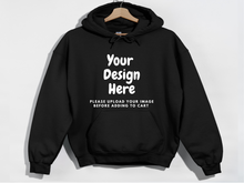 Load image into Gallery viewer, Custom Unisex Hooded Sweatshirt, Scools, Family trip, Business.  Just upload your image.
