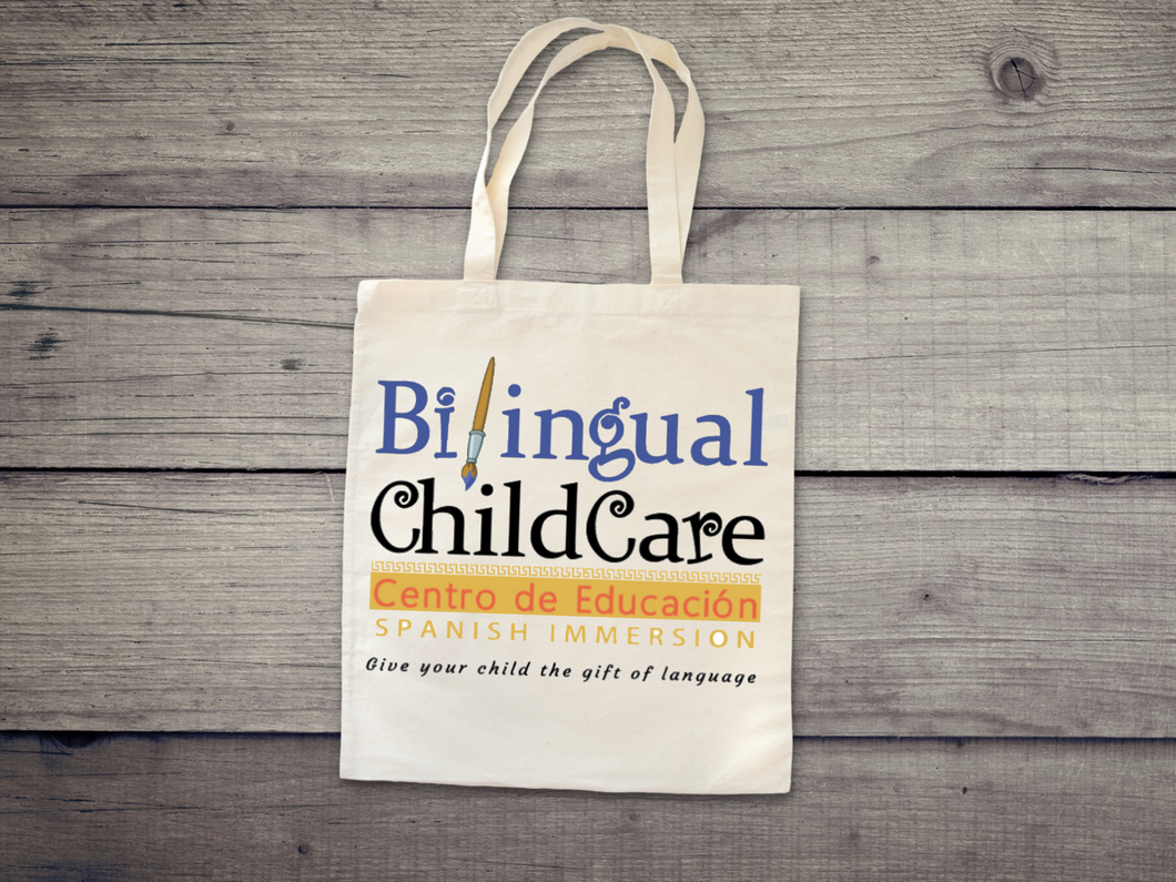 Bilingual Childcare Custom Tote Bag, tote bag, Teacher's Gifts, Reusable and washable tote bag