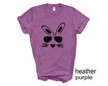 Load image into Gallery viewer, Bunny Face Easter tshirt, Easter Bunny tshirt, Easter Egg Hunt tshirt, Easter youth and adult tshirts,
