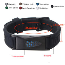 Load image into Gallery viewer, Titanium Silicone Magnetic Energy  Bracelet
