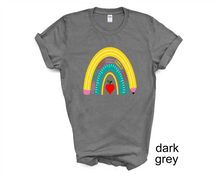 Load image into Gallery viewer, Personalized Teacher tshirt, Teacher Rainbow shirt, Paperclips, School Life, Teacher Life, Teacher gifts, Unisex tshirts
