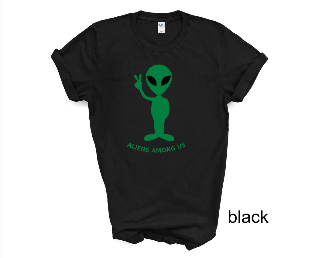 Alien Among US Tshirt, Alien Head, Alien Shirt, Ufo Shirt, Alien Tee Shirts, Black Unisex Shirt,