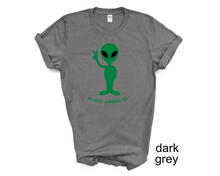 Load image into Gallery viewer, Alien Among US Tshirt, Alien Head, Alien Shirt, Ufo Shirt, Alien Tee Shirts, Black Unisex Shirt,
