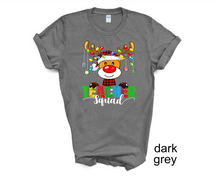 Load image into Gallery viewer, Teacher Squad Christmas tshirt, Teacher Christmas tshirts, Christmas reindeer tshirt, Christmas Teacher Gifts, Teachers, Christmas, tshirts
