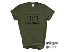 Load image into Gallery viewer, 11:11 Make a Wish tshirt. Unisex. Adult and youth sizes.  shirts
