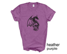Load image into Gallery viewer, Dragon Unisex tshirt. Dragons. Gothic. Dragon lovers gifts. Dragon fans.

